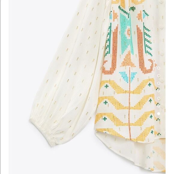 Zara boho printed blouse - Picture 7 of 8